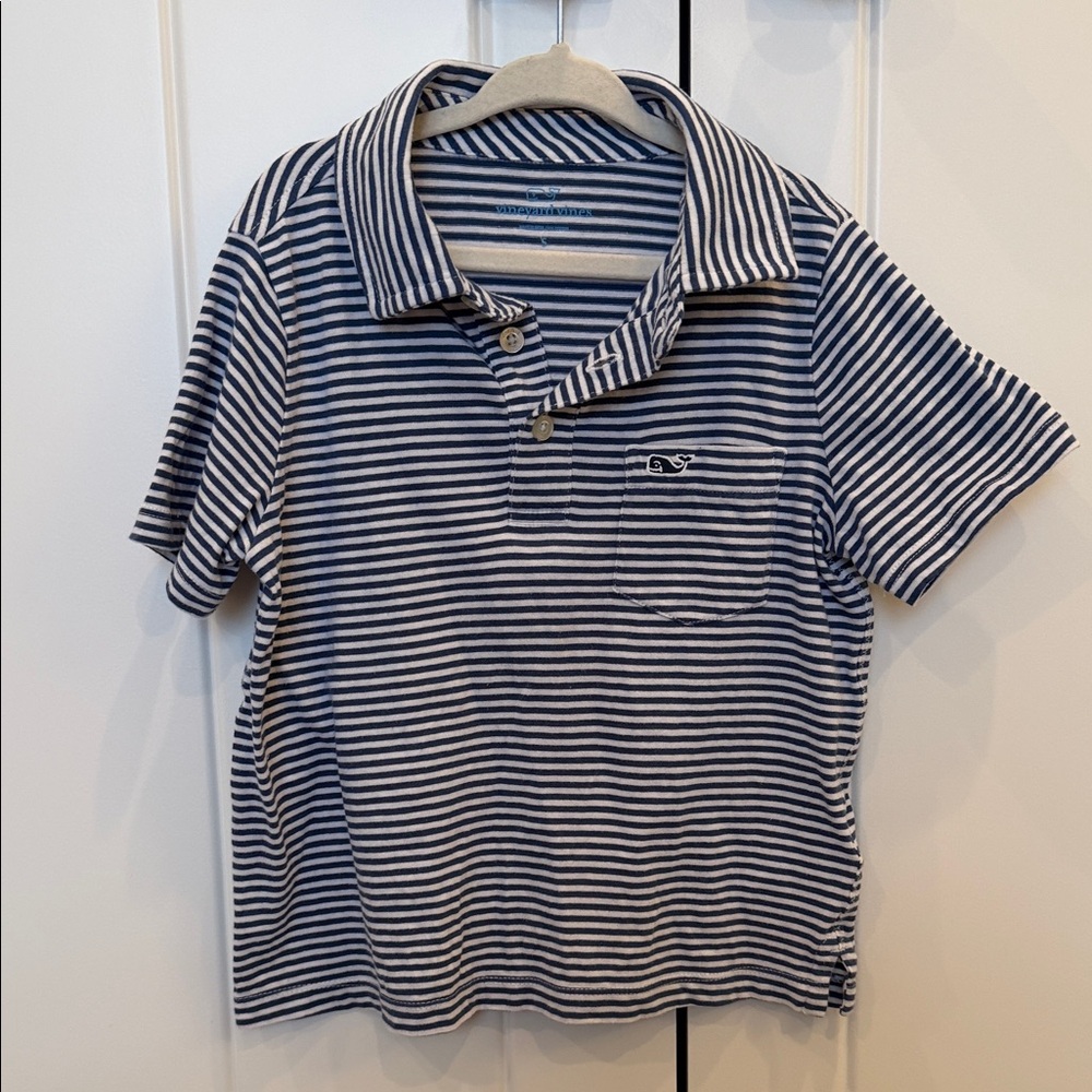 Vineyard Vines Blue and White Striped Kids Polo
